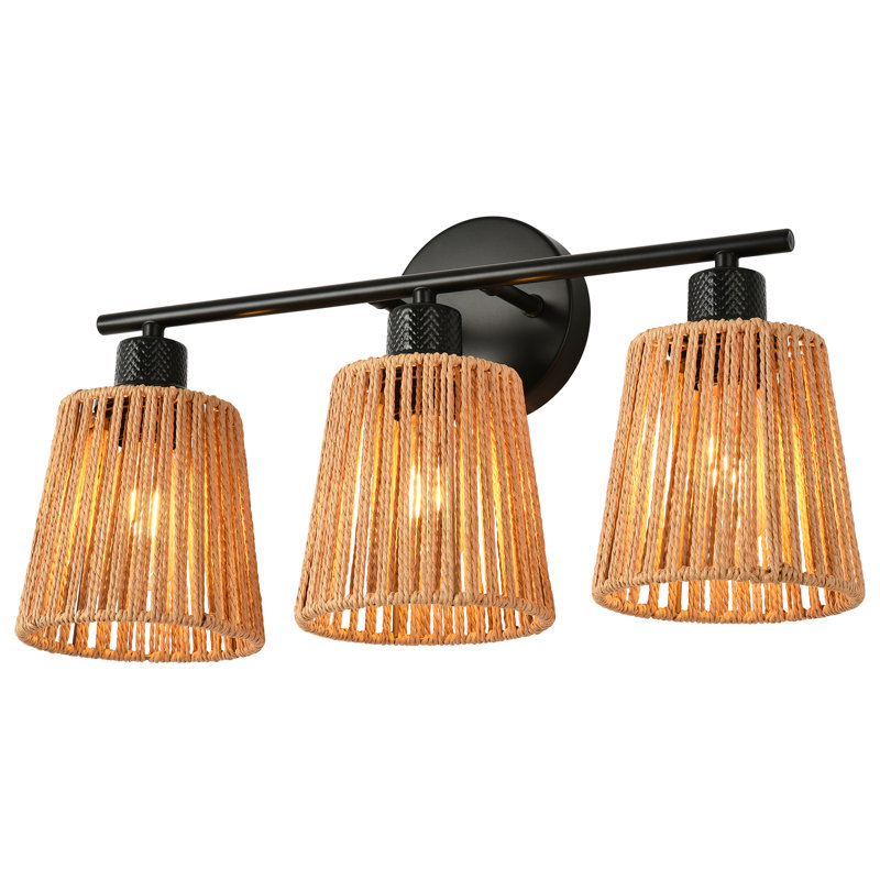 Camaya Dimmable Rattan Vanity Light, 3