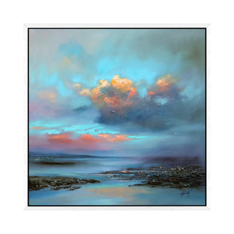 Hebridean Light I by Scott Naismith - Painting on Canvas, 66.04cm H x 66.04cm W x 3.81cm D, White Floater Framed