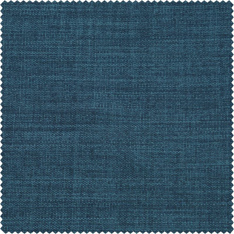Ottis Faux Linen Room Darkening Curtain Panel, Story Blue, 50" W x 108" L