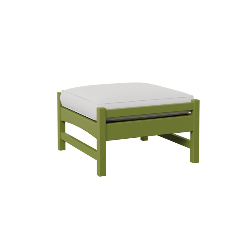 Camden Outdoor Ottoman, Cast Slate, Kiwi Green