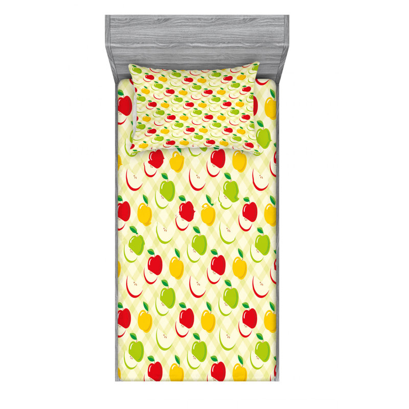 Microfiber Gingham Sheet Set, Twin XL Sheet Set with Fitted Sheet