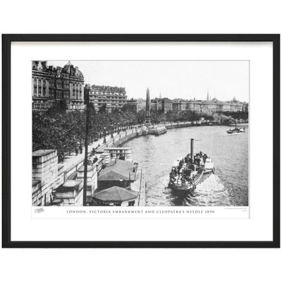 London, Victoria Embankment And Cleopatra's Needle 1890 by Francis Frith - Single Picture Frame Print