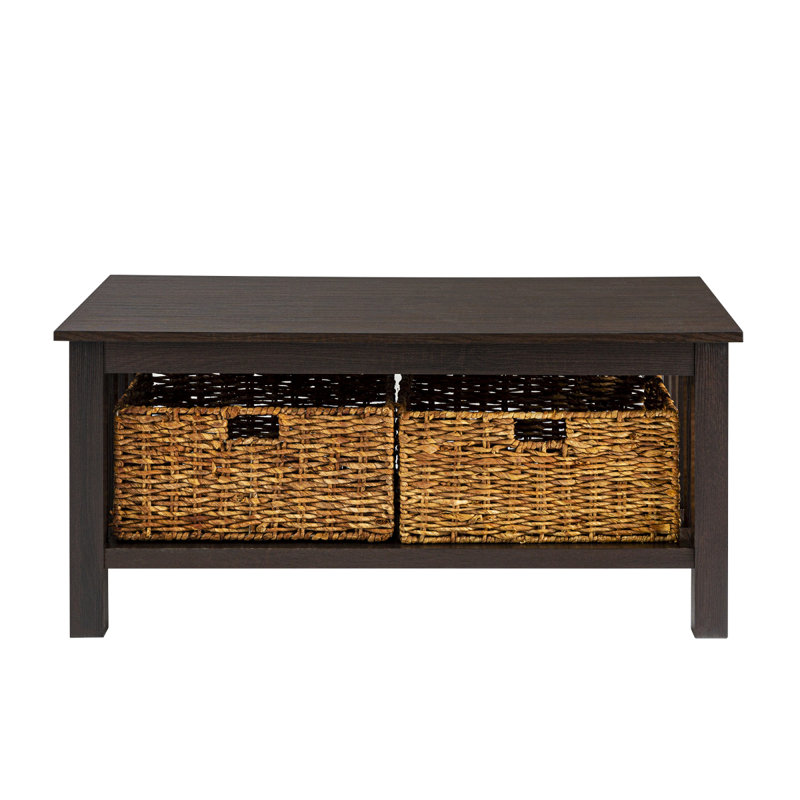 Table basse avec paniers en rotin Coastal