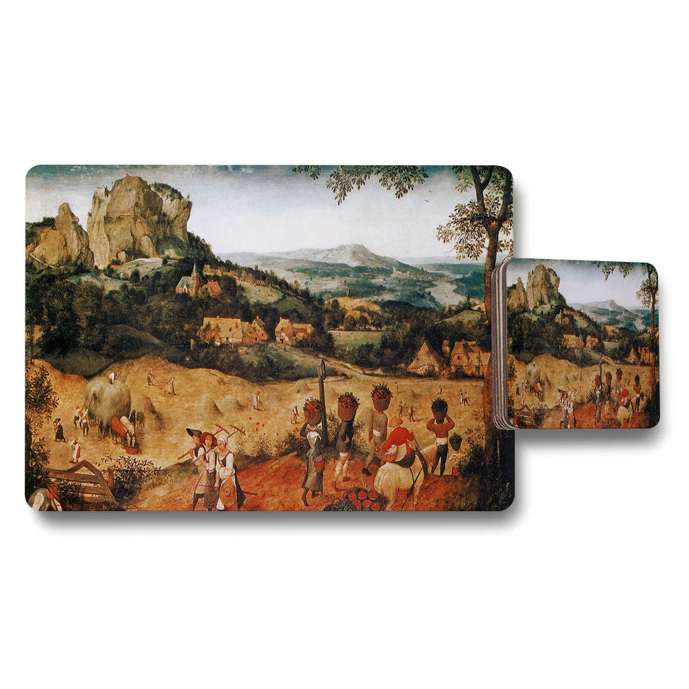 Historic Countryside Landscape Placemats And Coaster Set