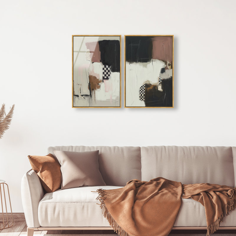 Longing Set Set by Oliver Gal, 25"H x 37"W, Gold Floater Frame
