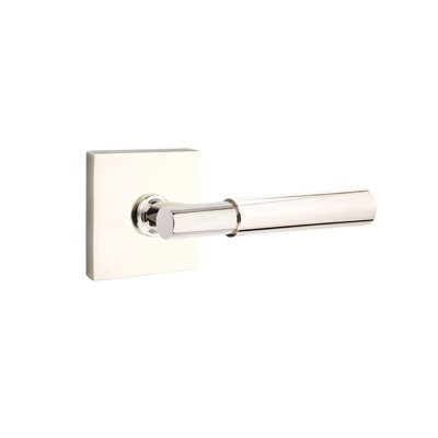 Mortaise intérieure Emtek Select avec rosette carrée et tige en T, levier lisse