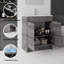 Meuble-lavabo autoportant de 36 po avec lavabo, tiroir en céramique, contreplaqué, gris-1403324416