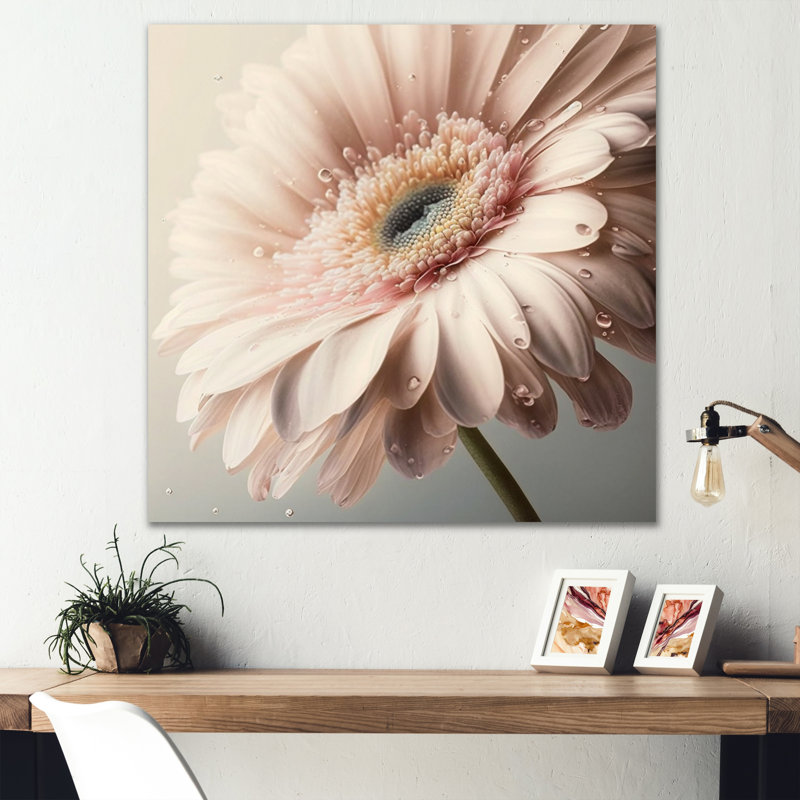 «Pink Gerbera Flowers I», reproduction sur toile, L 24 po x H 24 po, Toile tendue
