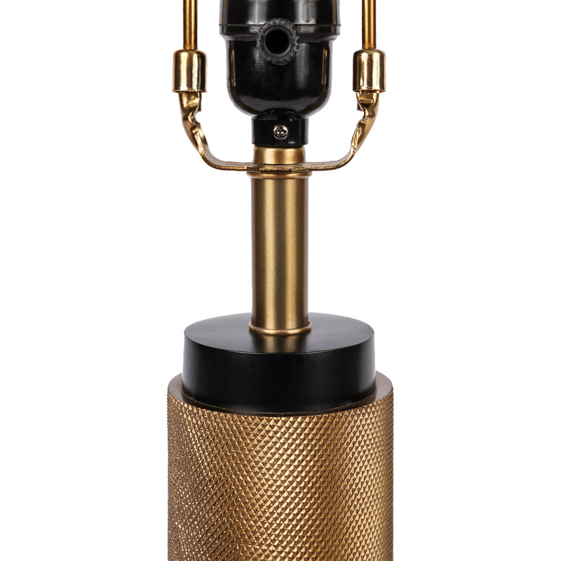 Textured Metal 3 Tiered Cylinder Table Lamp, Black/Bronze