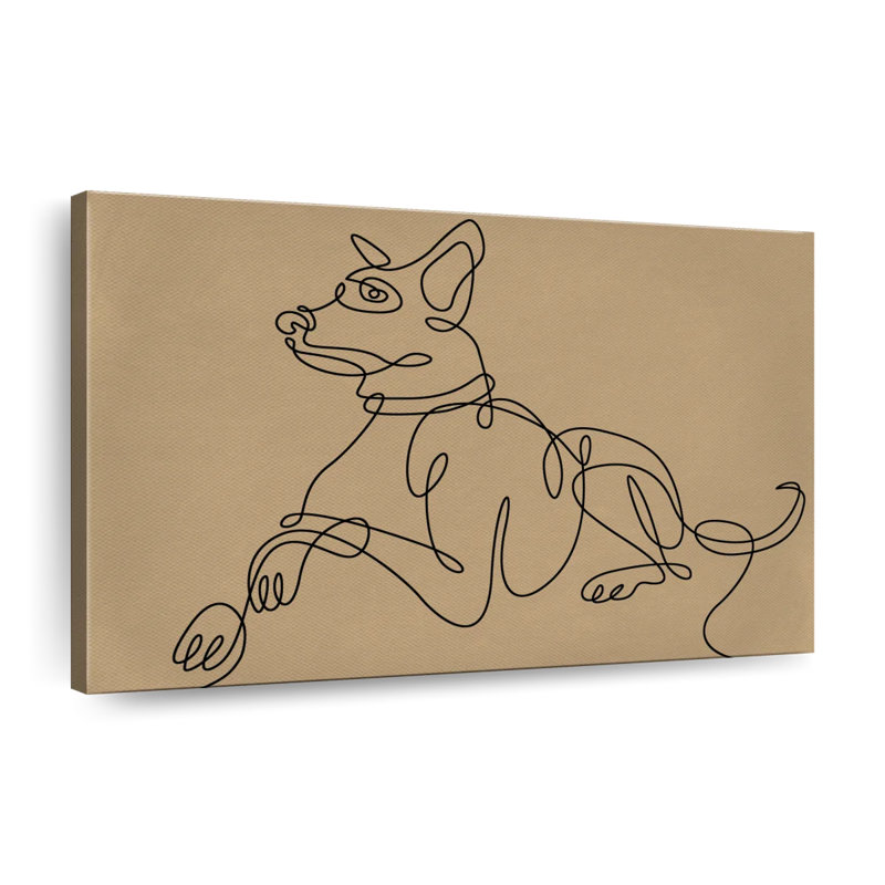 Illustration d'une ligne de chien, H 8 po x l 12 po x P 1 po