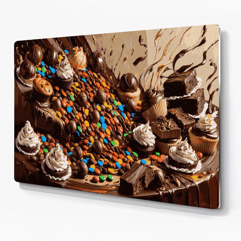 Desserts MandMs, art mural en métal brun, H 20 po x l 30 po