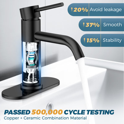 Single-handle Bathroom Faucet with Drain Assembly