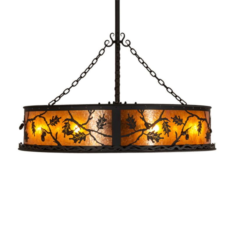 Oak Leaf And Acorn Downrod Ceiling Fan