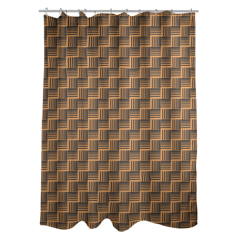 Rideau de douche simple basketweave rayures classic, Carotte