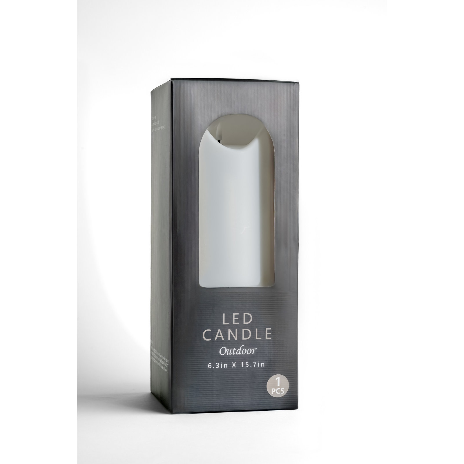 White Flameless Outdoor Candle, Large 