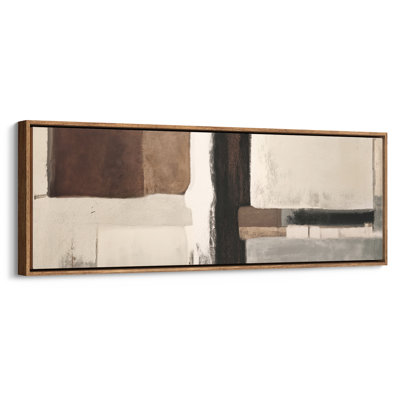 Extra Large Earth Tone Geometric Block Abstract Minimal Modern Composition Print Wall Art