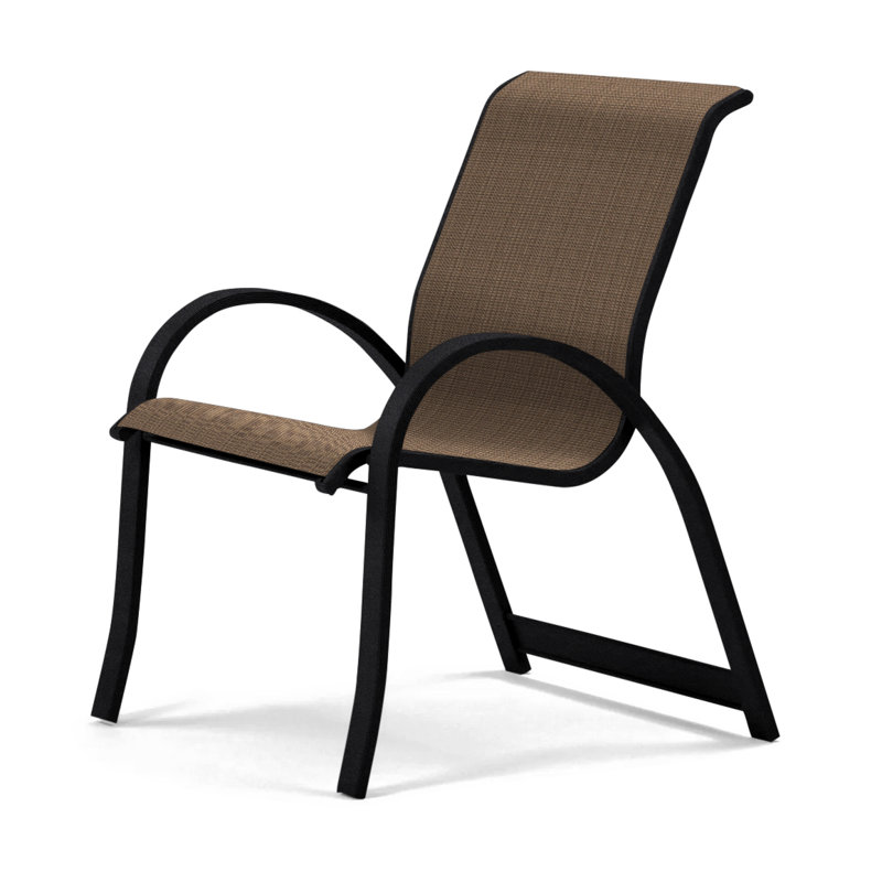 Aruba Stacking Patio Dining Armchair, Yellow, Black