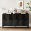 Buffet décoratif en bois laqué noir à 4 portes Accent