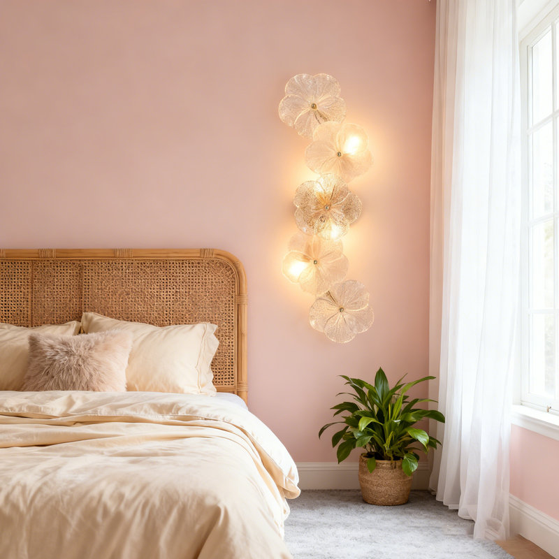 4 lampes murales luxueuses à fleurs de style français