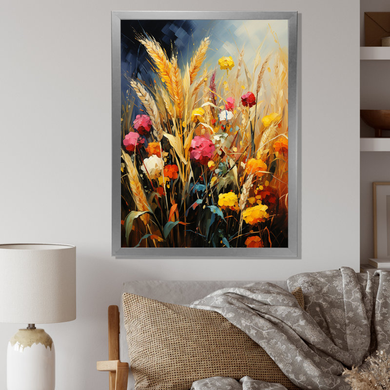 Bloomimg Farmer Fields I sur toile, White Picture Framed, 40" H x 30" W