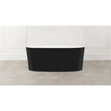 Painted Ios 59-1/2" x 31-5/8" Freestanding Soaking Bathtub In Volcanic Limestone with Overflow Hole