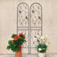 Ensemble de 2 treillis de jardin en métal 86,7 "x 19,7" antirouille pour plantes grimpantes support de fleurs extérieur noir