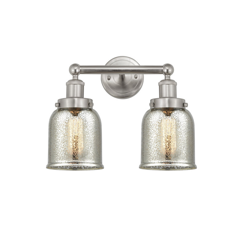 Éclairage pour meuble-lavabo à 2 lumières à intensité variable Corralitos, gris, Nickel satiné brossé