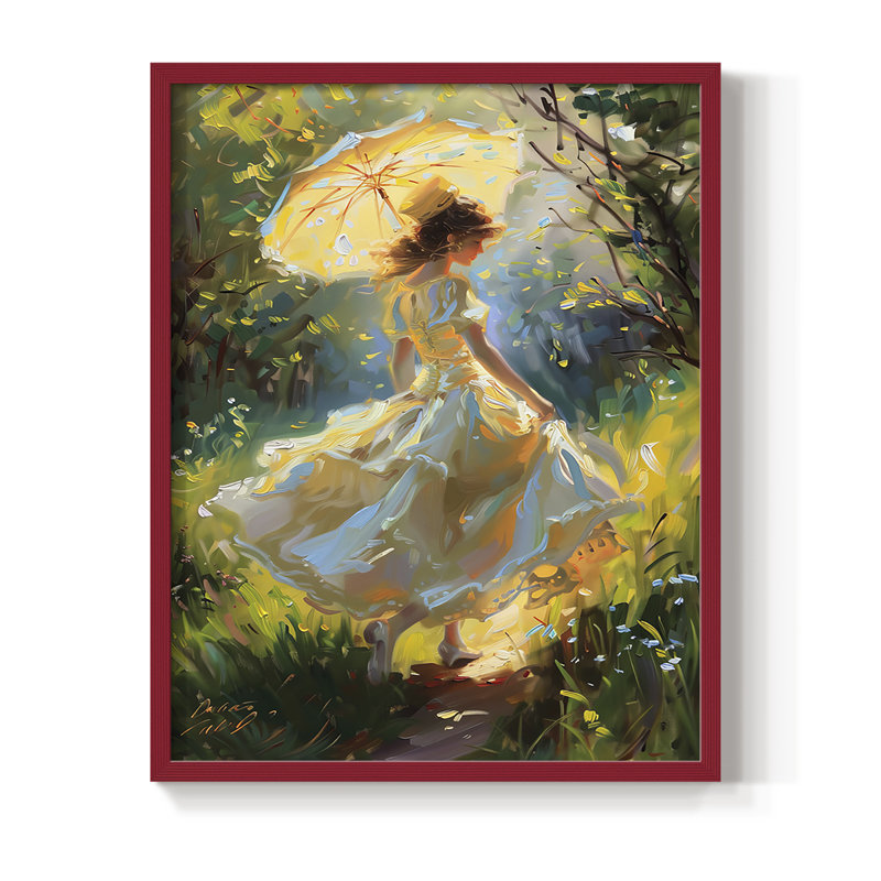 WOMEN Series CMVI Framed Print - Solid Wood, 11" H x 9" W, Red