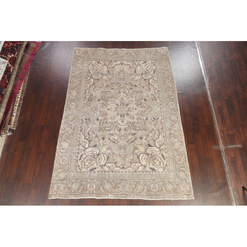 Tapis persan en laine noué à la main 7 x 10 Heriz