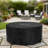 34-Inch Round Propane Fire Pit Table, 50,000BTU Outdoor Firepit Table For Outside Patio W/Round Burner Lid, Glass Rocks, Cover