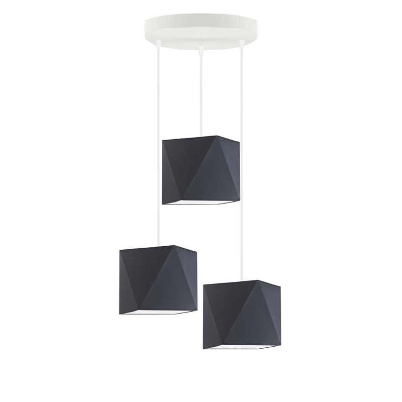 Deneene 3 - Light Cluster Pendant, Dark Grey, White