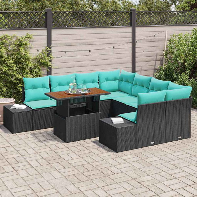 Ensemble de canapé de jardin avec rangement 9 pièces vidaXL