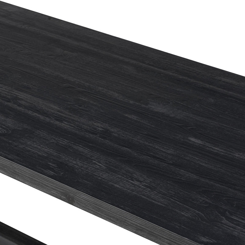Otto Pine Wood Dining Table, Black, 30" H x 39.25" W x 110" L