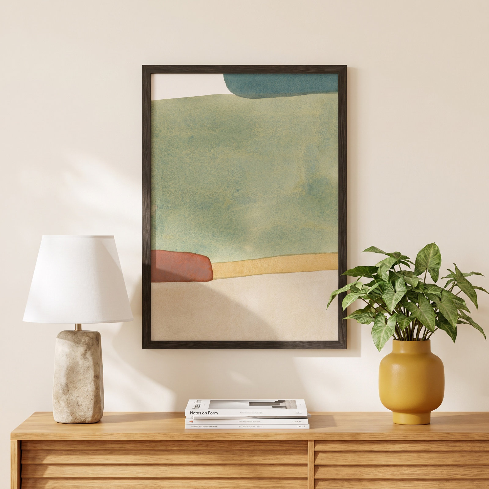Distant Green by Julia Balfour, 14" W x 20" H, Black