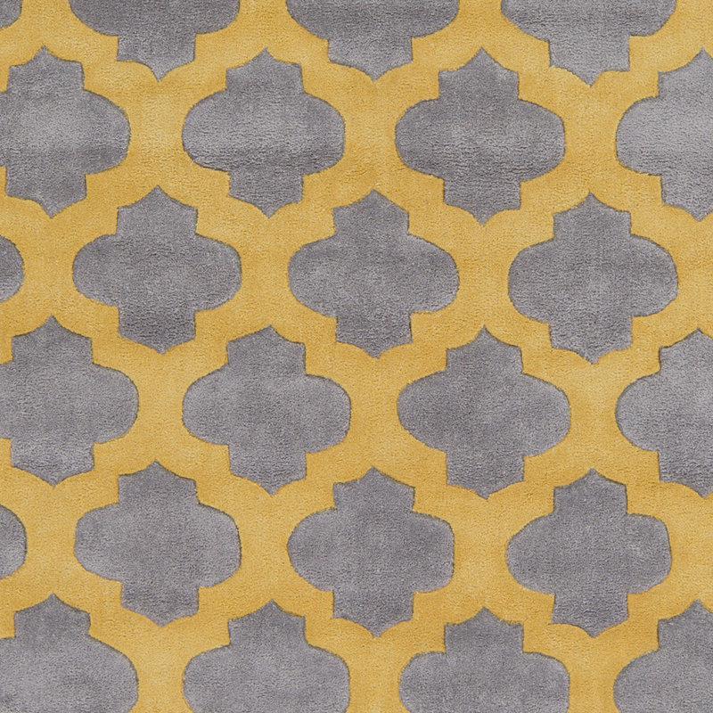 Tapis décoratif bleu/gris Touffeté à la main à motif géométrique Windsor, Rectangle 9 pi x 13 pi