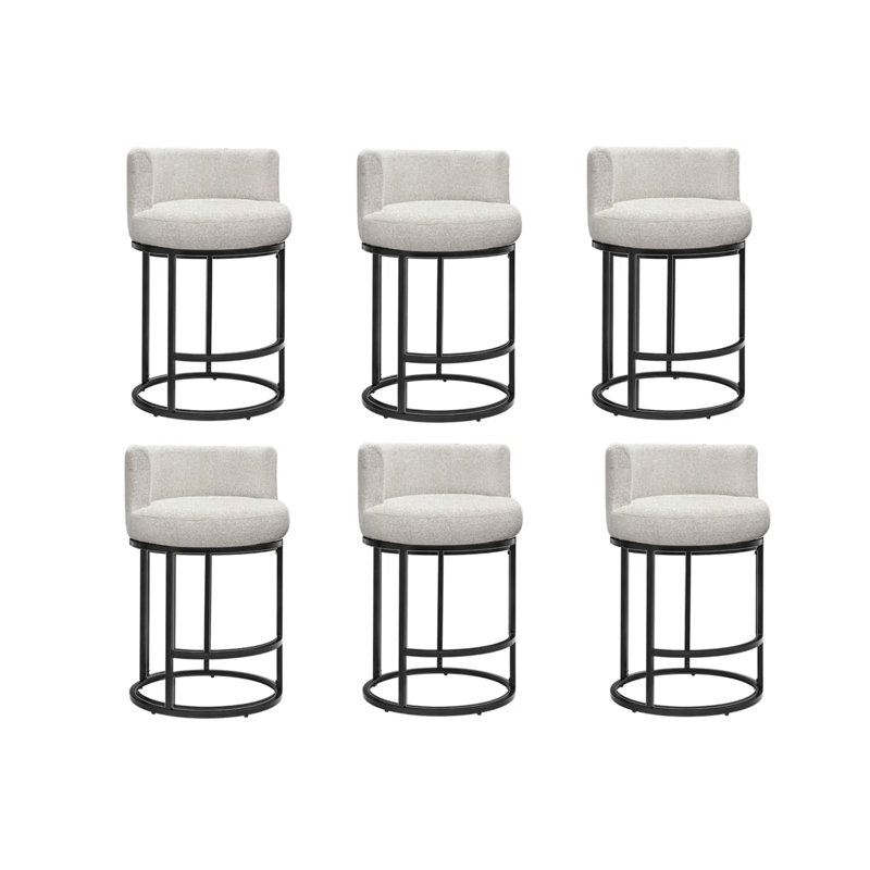 Counter Height Bar Stools, Light Gray/Linen