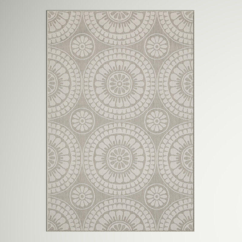 Jager Floral Indoor / Outdoor Rug, Rectangle 5'3" x 7'3"