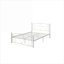 Grand lit plateforme, silhouette unique de style floral, structure en métal blanc éclatant avec tête et pied de lit
