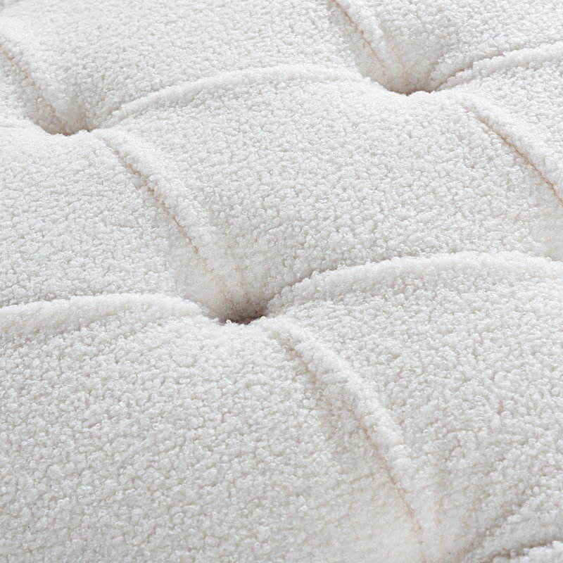 Chaise longue sans accoudoirs touffetée, Blanc
