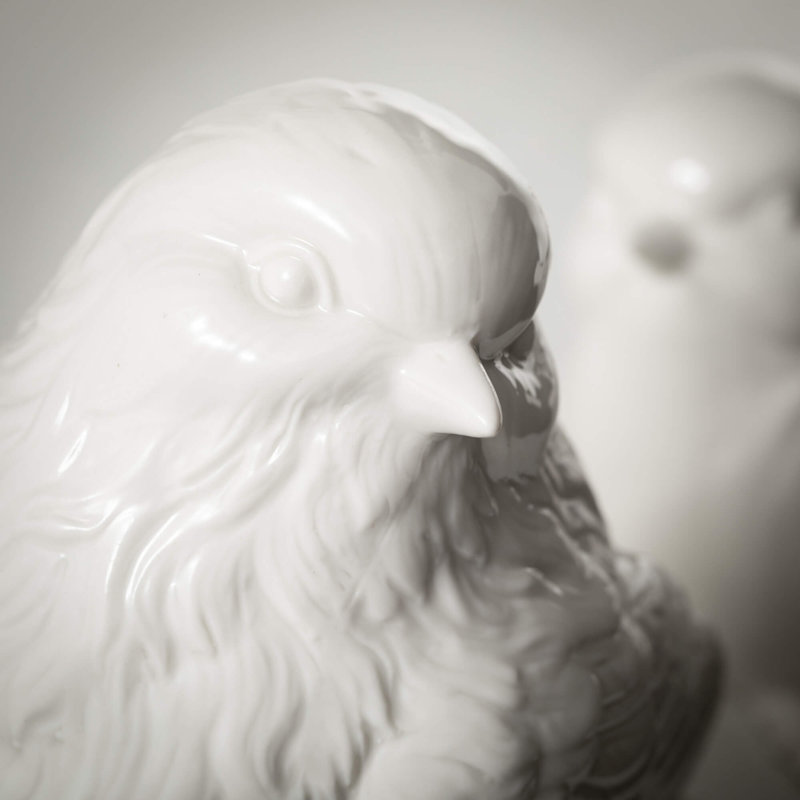 Ensemble de 2 figurines 5,25 po en grès blanc, céramique