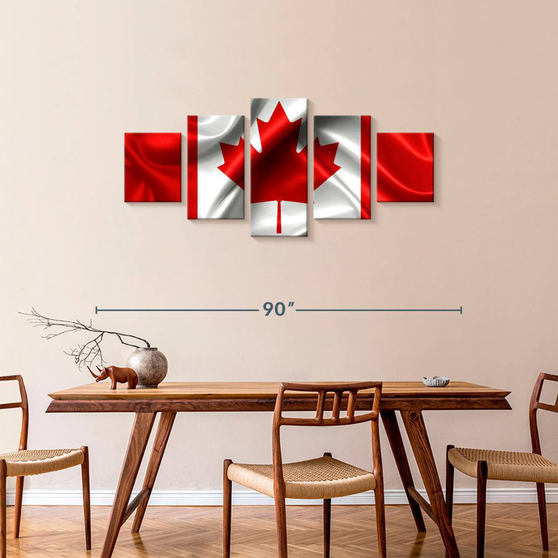 Silky Canadian Flag, 34" H x 74" W