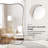 Contemporary Dual Concave Edge Scalloped Rectangle Bathroom Vanity Mirror | Stainless Steel Frame-1983549851-2002256975