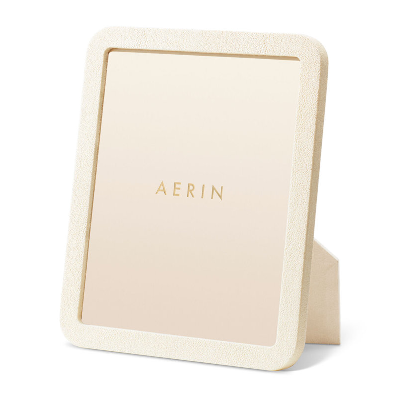 Cream Shagreen Leather 8x10 Picture Frame
