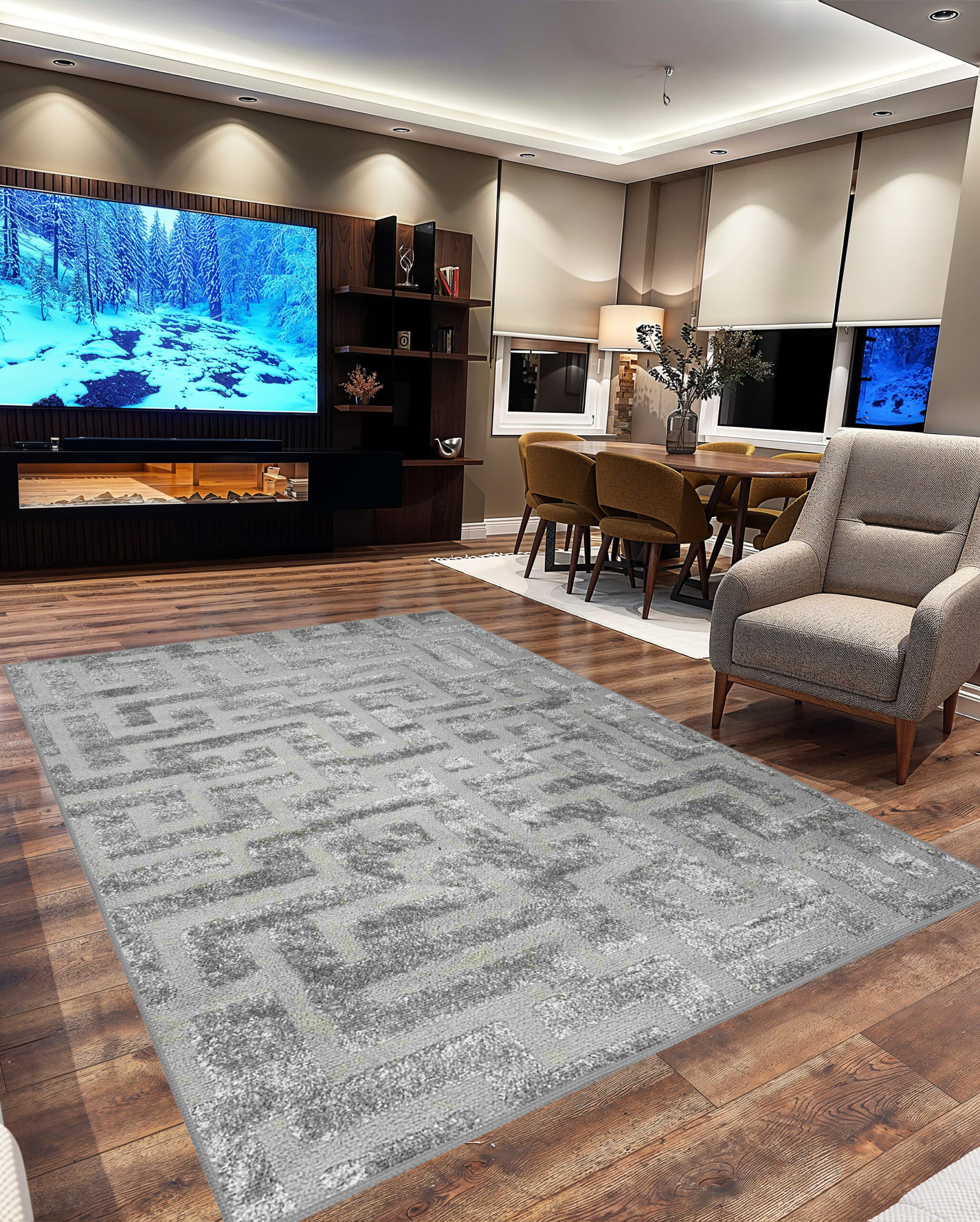 Wrought Studio™ Modern Shaggy Rug Abstract Geometric Rug Indoor For ...