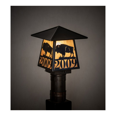 Avida Stained Glass Lantern Head Post Lantern