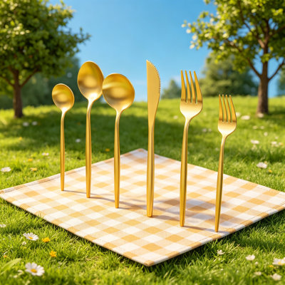 60-Piece Stainless Steel Flatware Set In Matte Gold, Service For 12 With Forks, Spoons, And Knives, Dishwasher Safe Cutlery Set For Everyday And Formal Dining