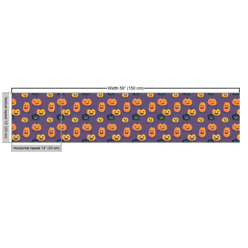 Zayd Spooky Pumpkins Funny Evil Harvest Day of the Dead Celebration Layout Multi-Purpose Fabric
