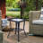 Avanthi 18" W Square Patio Side Table with Tempered Glass Top-1368640698