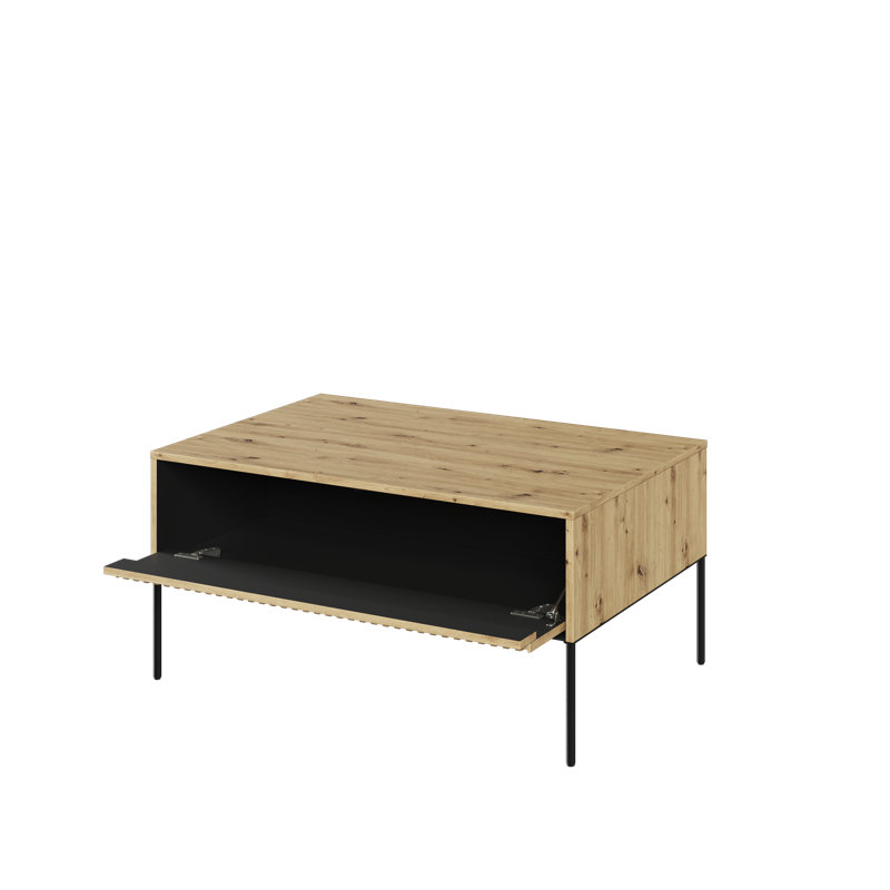 Amarian Four Leg Coffee Table with Storage, Oak Artisan