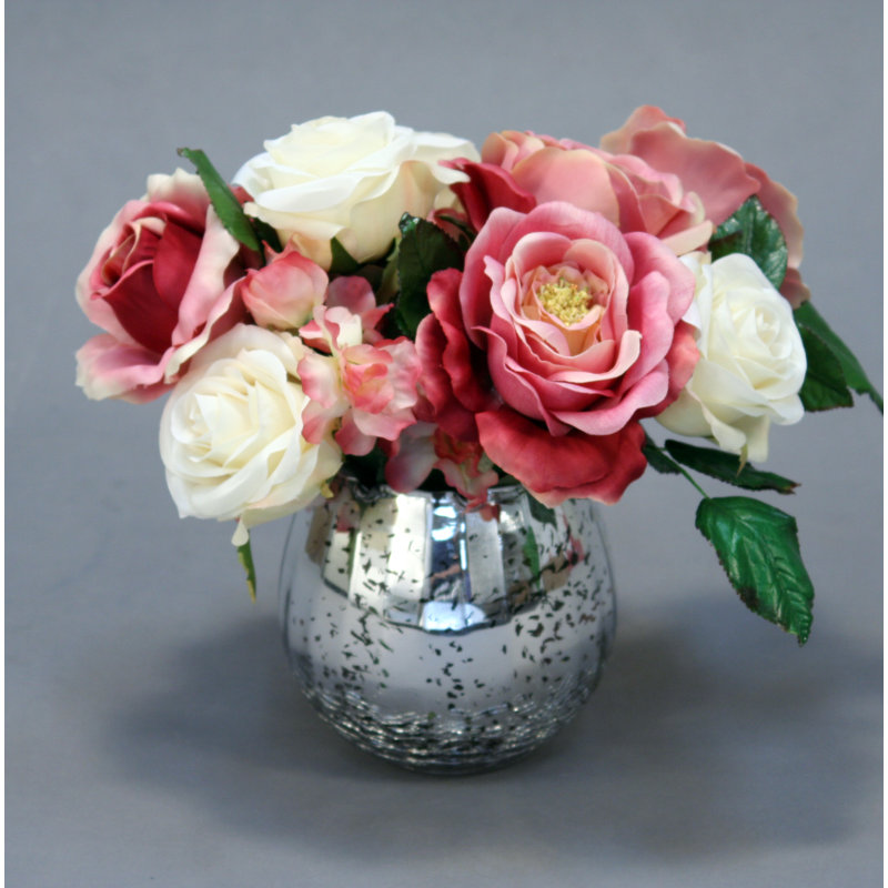 Glass Roses Arrangement in Vase